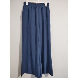 Streetwear Society Women's Wide Leg Paperbag Waist Pants Navy Blue Size Medium